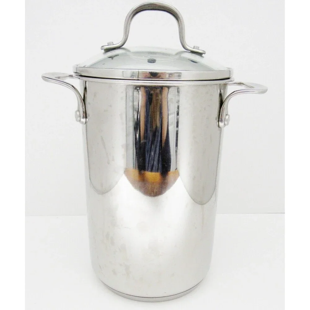 CRATE & BARREL Stainless Steel Asparagus Vegetable Pasta Steamer Pot 3 qt.